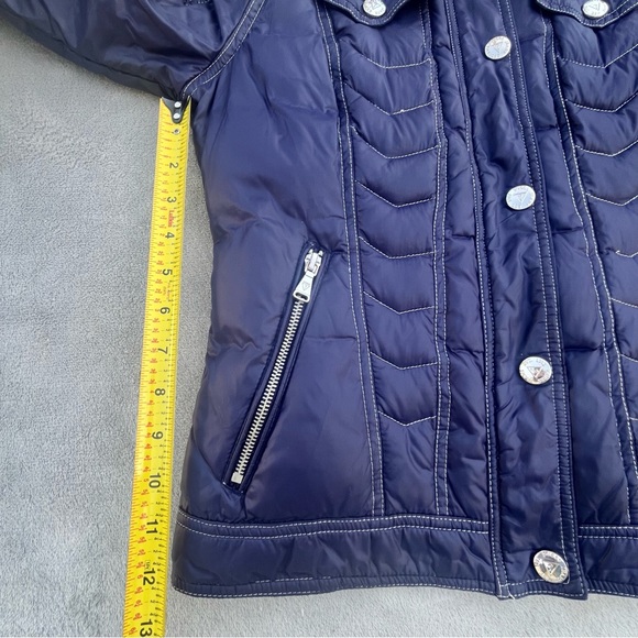 Guess Blue Quilted Puffer Nylon Jacket - Picture 14 of 16